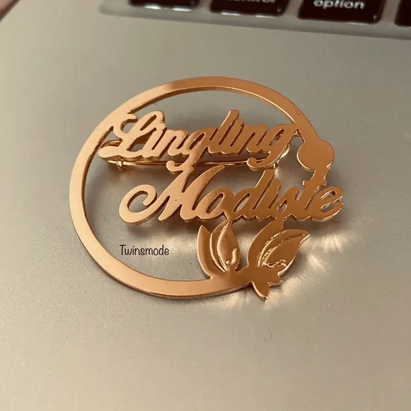 Pin Bros Hijab Peniti Cetak Nama Motif Bunga Mawar 1