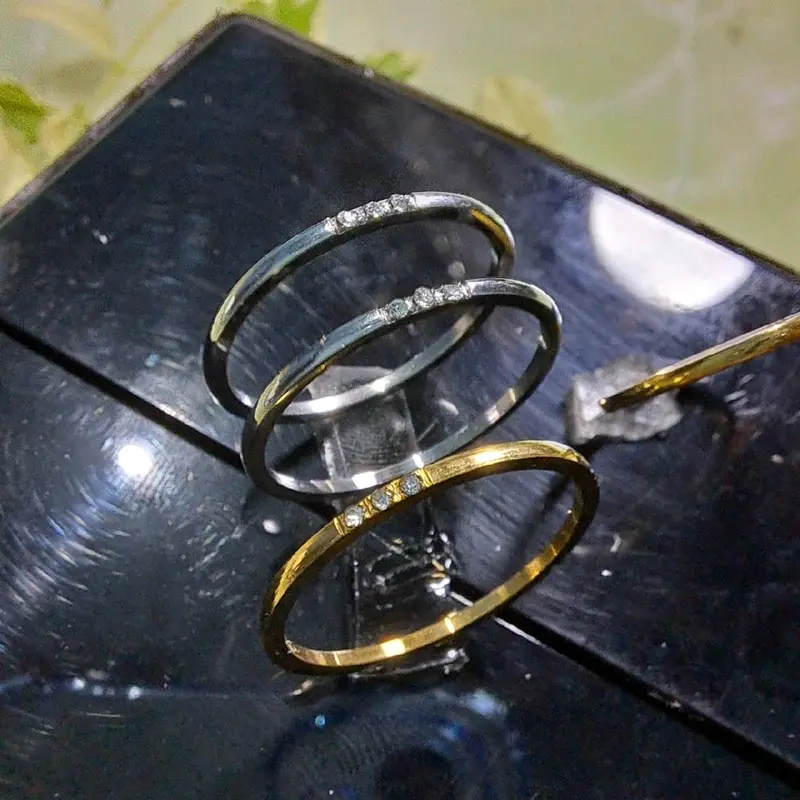 Cincin Titanium Bidadari Permata Kecil Anti Karat dan Anti Luntur SIAP86 3