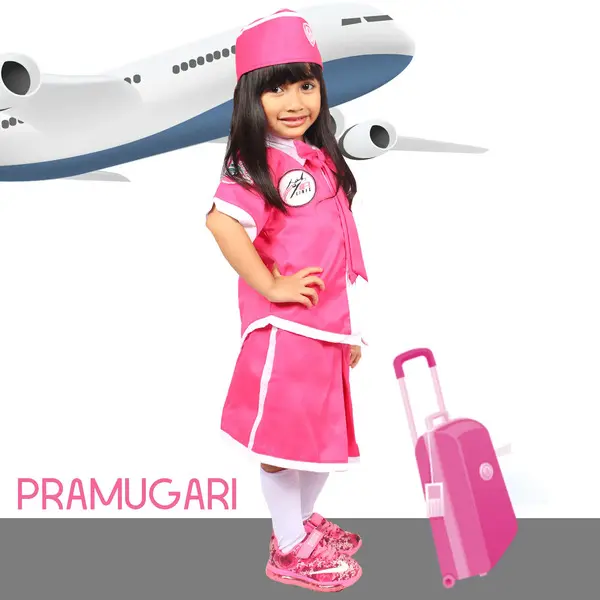 BAJU PROFESI PRAMUGARI ANAK PEREMPUAN 3-12 TAHUN