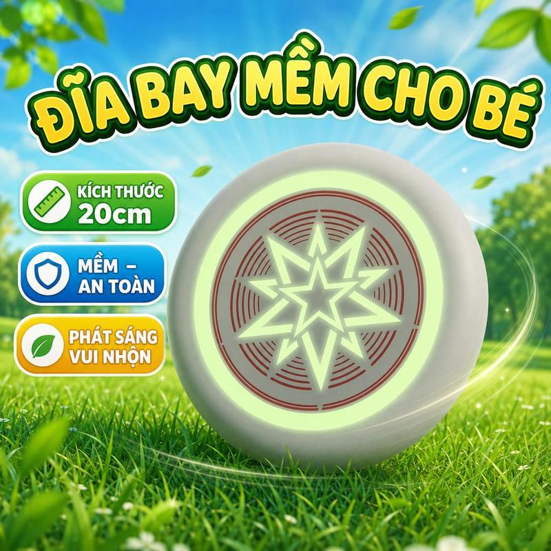 Đồ Chơi Ném Đĩa Bay Mềm Cho Bé Loại 20cm An Toàn Nhiều Họa Tiết Vui Nhộn Dễ Thương