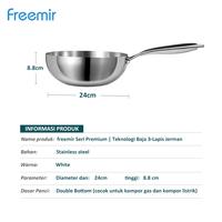 Gambar [SPECIAL CREHOM] NEW freemir Panci Stainless Steel 316 Medical Grade Diameter 24 Cm Panci Masak Multifungsi Serbaguna dari freemir Indonesia Store Kab. Bekasi 3 Tokopedia