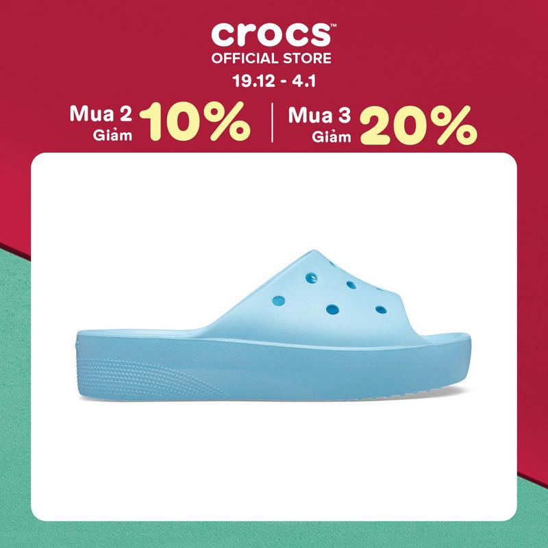 Dép Quai Ngang Nữ Crocs Classic Platform - Arctic - 208180-411