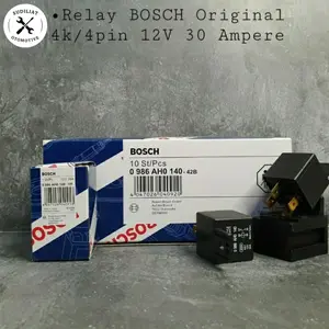 RELAY BOSCH ORIGINAL KAKI 4 - 4 PIN 12V 30 AMPERE BOSCH