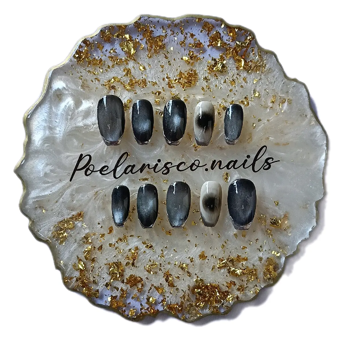 Kuku Palsu Premium Poelarisco.nails - Kuku Buatan Handmade Tahan Lama dengan Gambar Pilihan dan Lem - Polish, Art Cat
