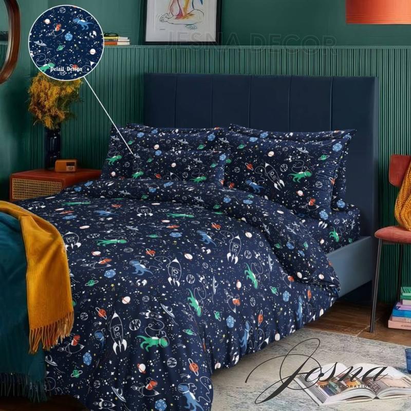 Set Bedcover Sprei Katun 4 Karet Sudut - Ukuran 90x200, 120x200, 160x200, 180x200, 200x200 - Kain, Kasur - Sarung, King 2