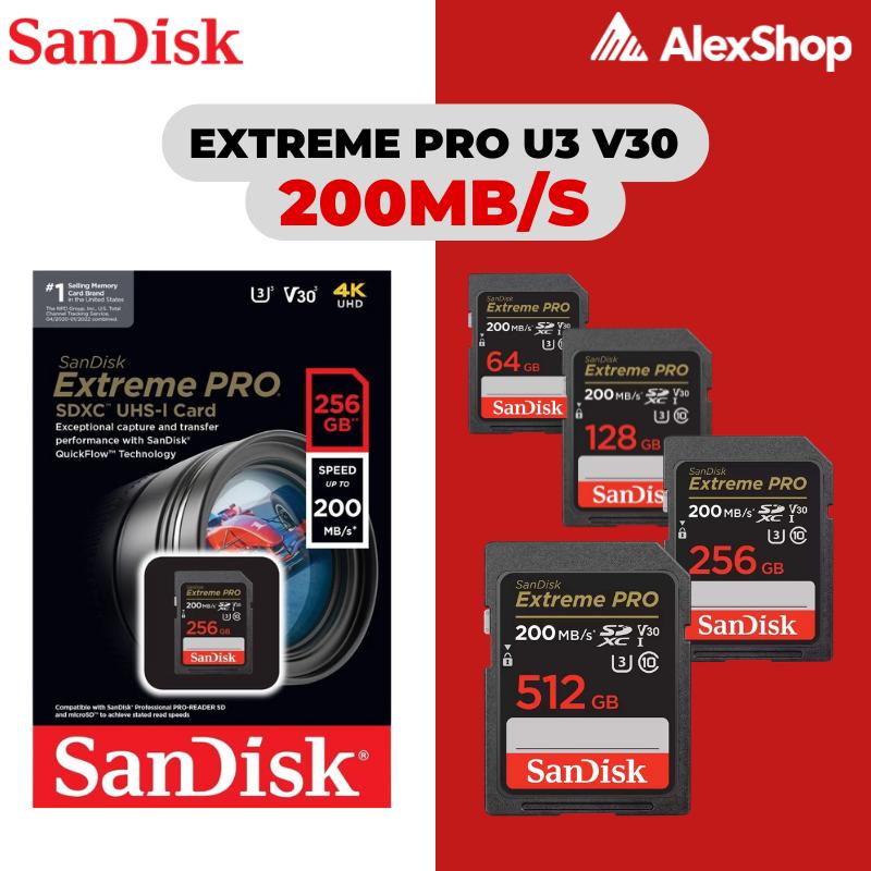 [Chính Hãng 10 Năm] Thẻ nhớ SDXC SanDisk Extreme Pro U3 V30 64GB-128GB-256GB-512GB 200MB/s