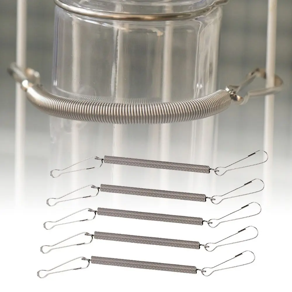 Rabbit Stainless Steel Metal Spring with 2 Clips Replacement Portable Cage Accessories Durable Clip on Holder Water Bottle Spring Clip Pet Supplies