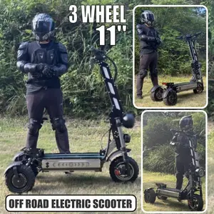 LEADs THUNDER 3 Wheel 11 Inch Off Road Electric Scooter 52V 23Ah Baterai Besar Motor Listrik Kuat 2800W X 2 Cakram Rem Lampu Depan Adjustable Foldable Skuter Outdoor Premium