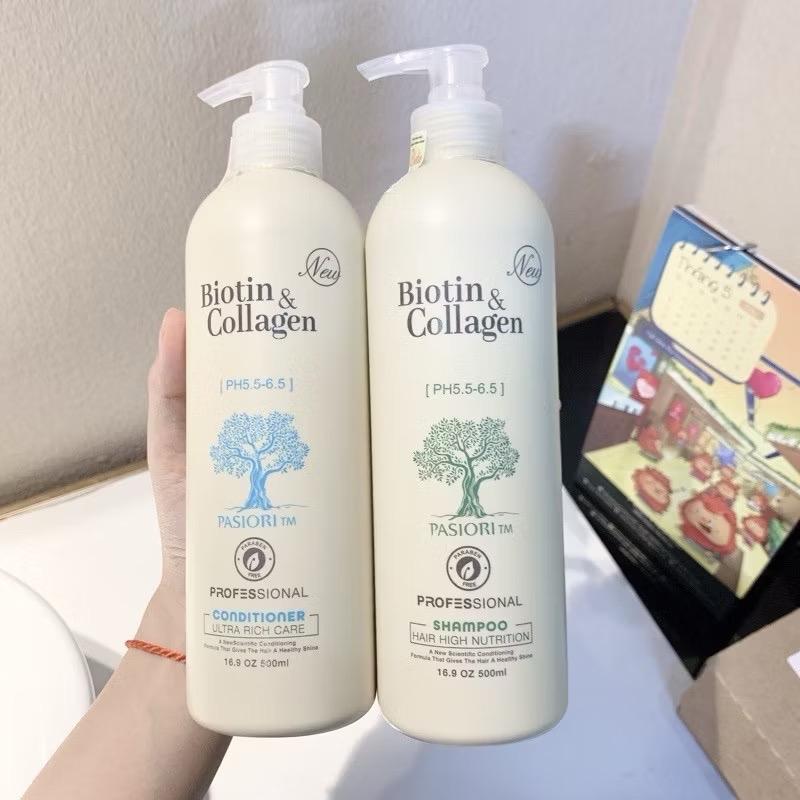 Cặp Dầu Gội Xả Biotin Collagen Trắng 1000ml