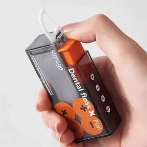 Portable Floss Dispenser Includes 10Pcs Floss Automatic Ejectable Floss Organiser Oral Care Press-on Disposable Flossing Tools