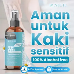 Wiselie Foot Mist Organik Sanitizer Spray Non Alcohol Deodorant Penghilang bau Kaki Gatal wWangi Lemon Pewangi Cooling