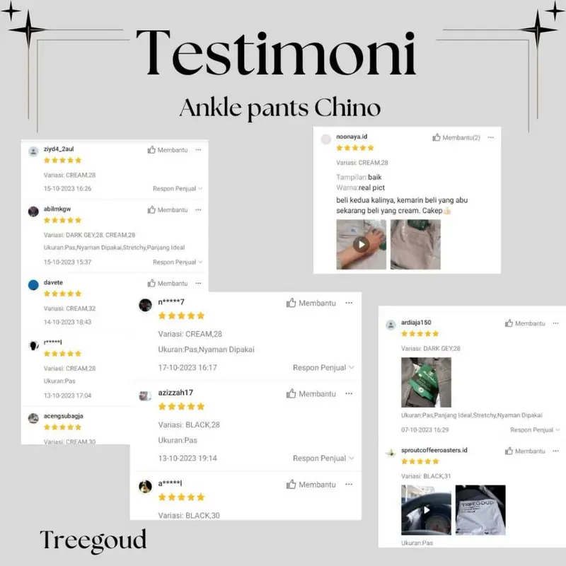 Treegoud Ankle Pants Chino Pria Reguler Fit Celana Angkle Pants Pria Celana Chinos Panjang Pria Jumbo Ankle Pants Celana Cream Pria Panjang Celana Putih Ankle Chino Ankle Pants Cream 2