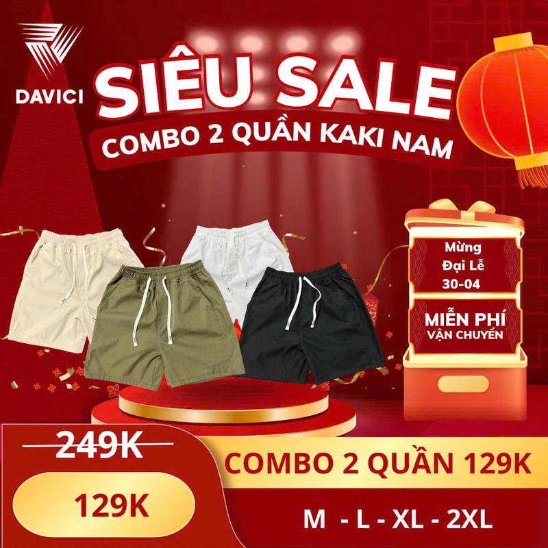 [ Deal Mở Bán ] Combo 2 Quần KAKI Short DAVICI.MEN chất Kaki Mềm Mại D...