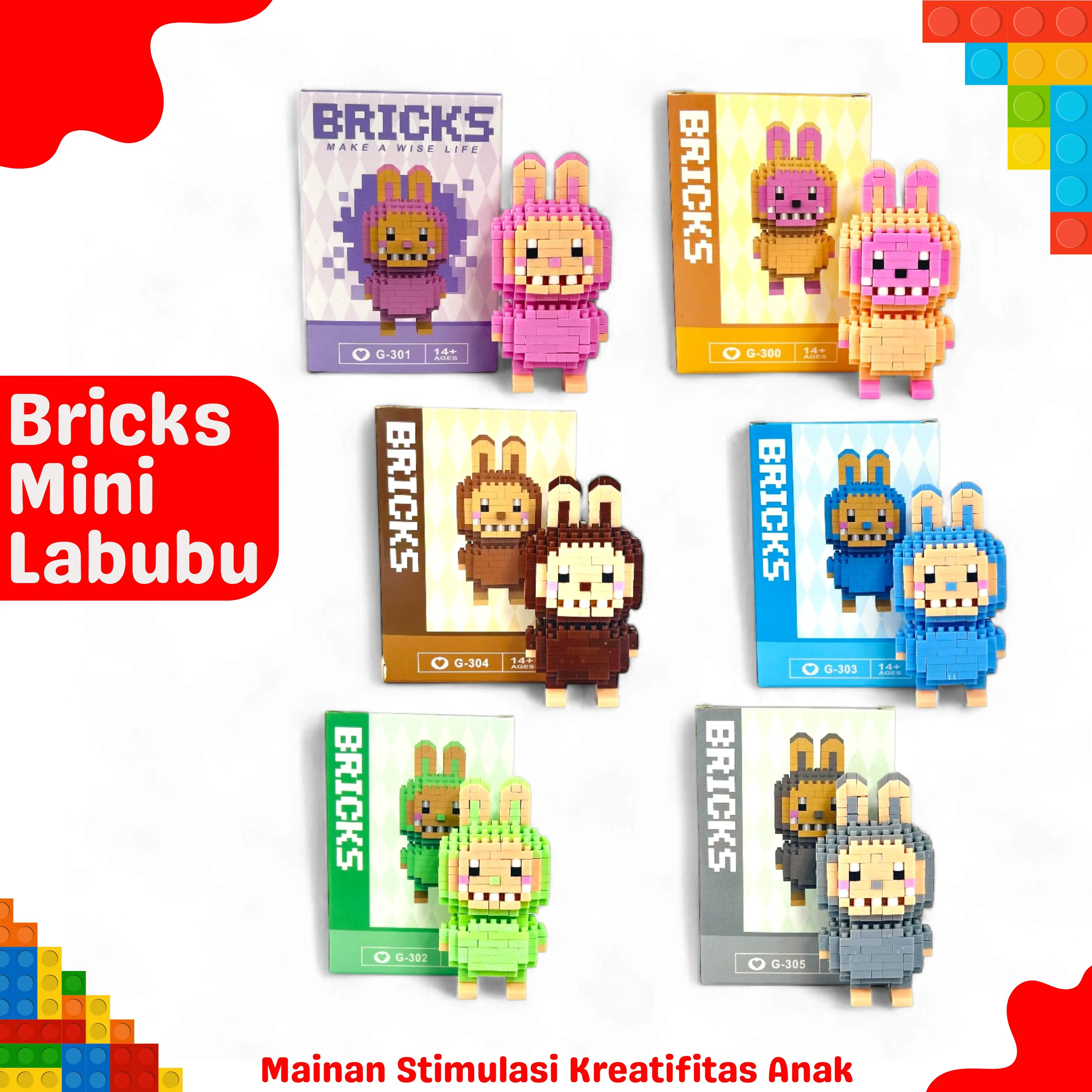Nano Blocks Bricks Labubu Mainan Balok Susun DIY Building Blocks Puzzle