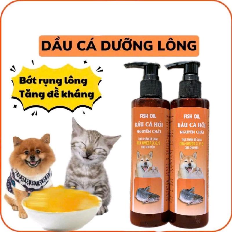 Combo 2 chai . Dầu Cá Hồi Omega 3 Chống Rụng Lông Tăng Đề Kháng Cho Chó Mèo