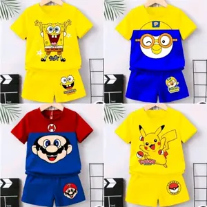 KAOS ANAK LUCU TERBARU SETELAN ANAK VIRAL SPONGEBOB POKEMON PORORO DAN MARIOBROSFashion Motif