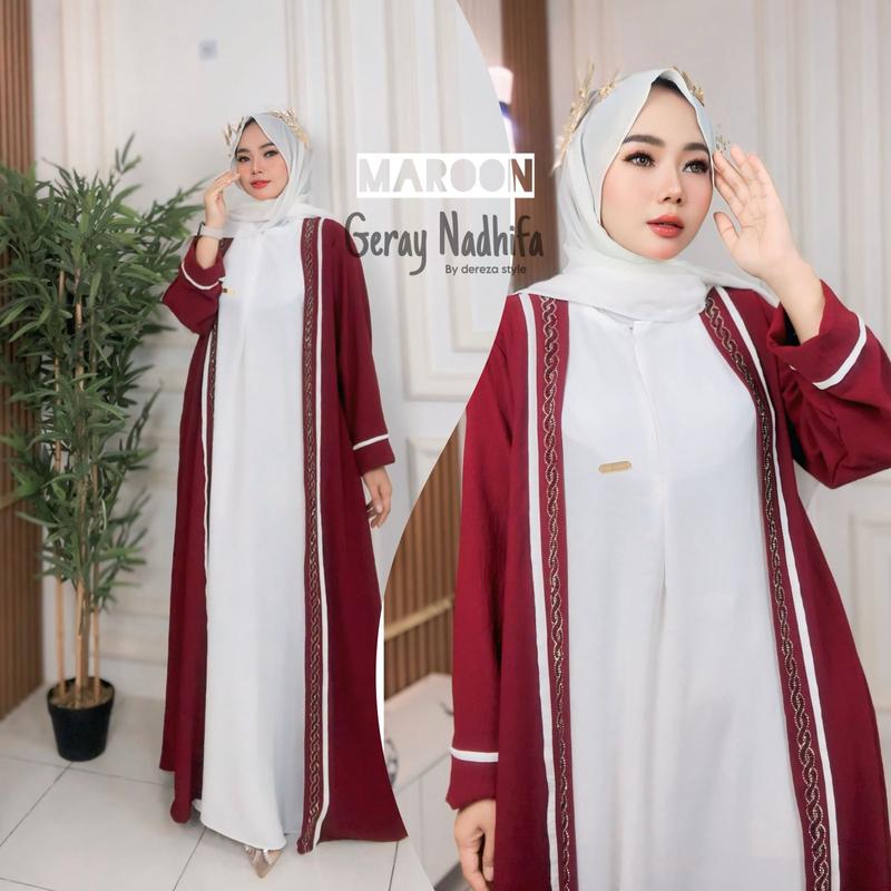 Gamis Abaya rompi cringkle airflow by dereza style Dress Wanita Muslim Arab Variasi Crinkle 6