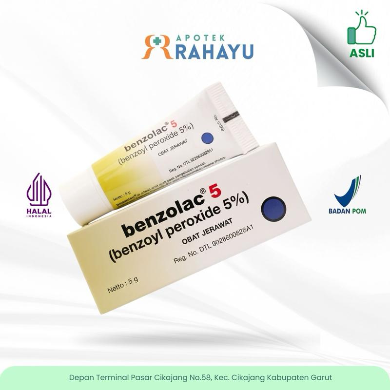 Benzolac 5 Benzoyl Peroxide Untuk Jerawat Gel 5% Netto 5g Reg No DTL 9028600828B1 & DTL 9028600828A1