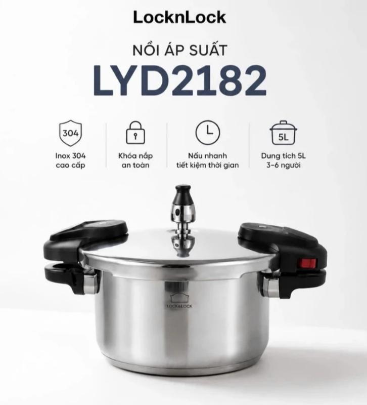 Nồi Áp Suất LocknLock Dung tích 4L LYD2182 Inox 18/10
