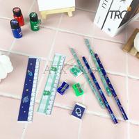 Gambar TRG Stationery Pencil Eraser Ruler Sharpener Set 5 in 1 STA-51 - Set Alat Tulis Pensil Penghapus Penggaris Rautan TRG - Astronaut dari ATK & Co Kota Bandung 5 Tokopedia