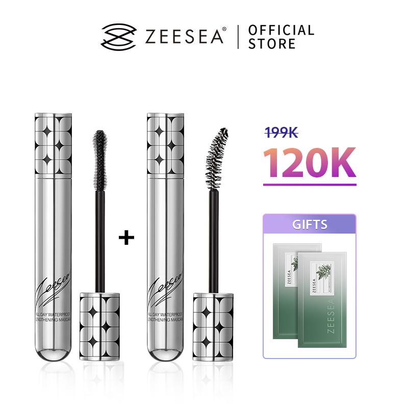 【 Độc quyền Live Chang Ơiii COMBO 2 Mascara ZEESEA mỹ phẩm Không Thấm Nước Lâu Trôi 36H Chống Nhòe Làm Dài Lông Mi Làm Đầy Sợi Làm Cong Trang Điể Chống Mồ Hôi 1pcs + Free Gift Khăn tẩy trang 2pcs