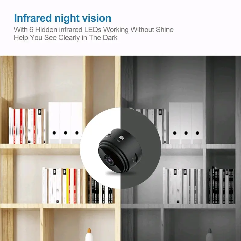 Taffware Mini WiFi IP Camera CCTV Wide Angle Nightvision 1080P - A9NV - Black 2