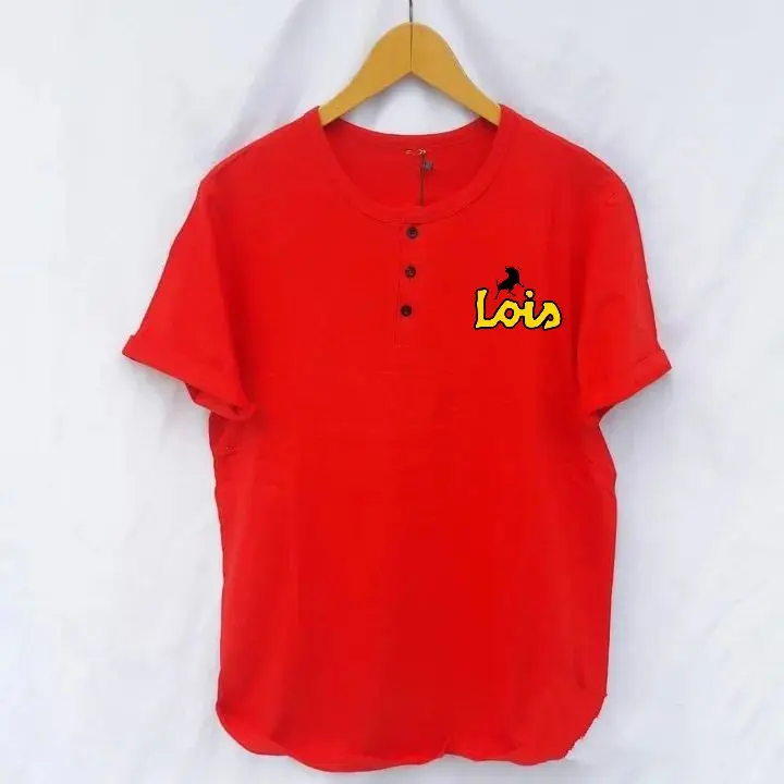 Baju Distro Kaos kancing pria Bahan katun Terbaru Lengan Pendek Pakaian Dewasa outfit cowok 5