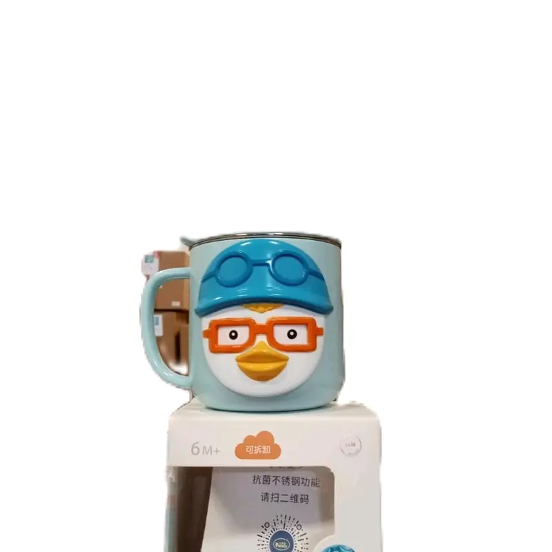 Gelas karakter 3D MUG STAINLIES PORORO Plastik Stainless Steel 2