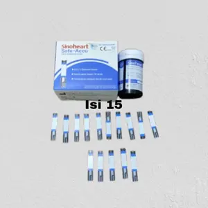 Sinocare Strip Cek Gula Darah Safe-Accu Isi 15 Test Uji Glucose Glukosa SINOHEART Refill