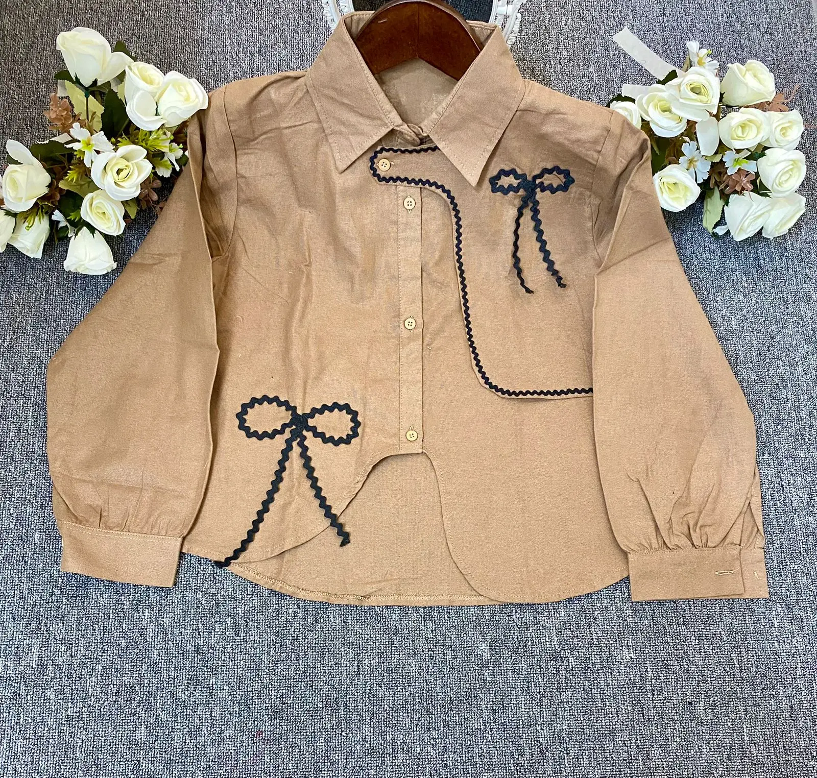 Atasan Wanita Fuji Kemeja Pita Bordir Purelinen - Baju