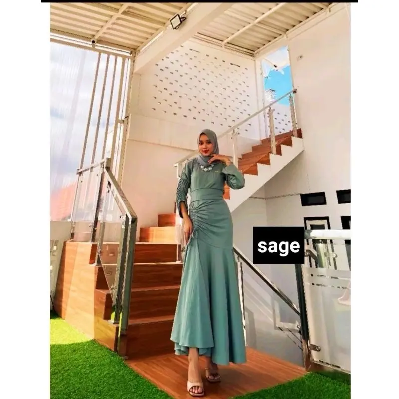 Dilla dress gamis duyung mermaid ciringkle airflow 3