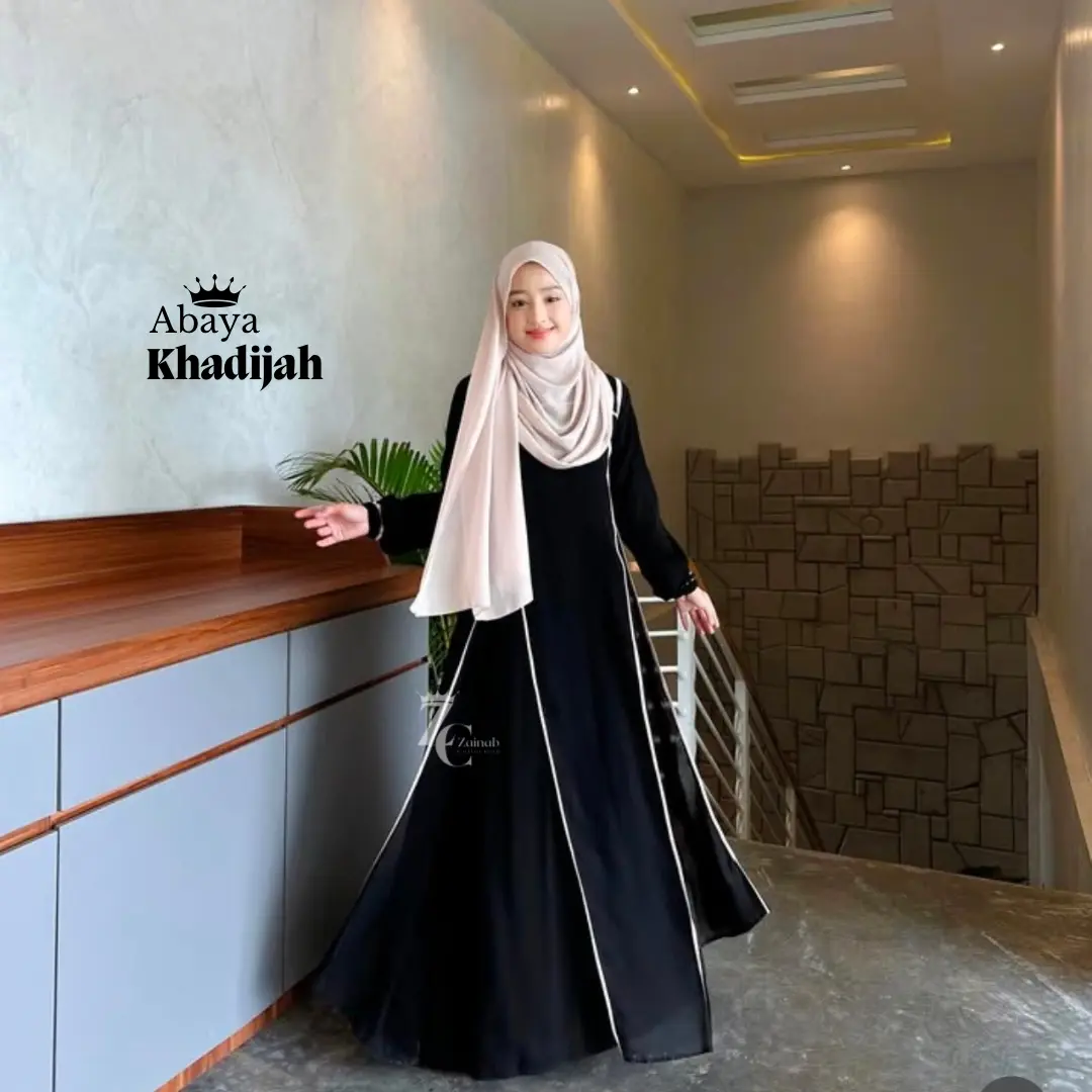 New Model Abaya Khadijah Simple Busui Gamis Hitam Remaja By ZainabCollection