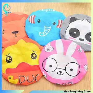 [VES] Shower Cap Karakter Cover Penutup Rambut Kepala Topi Keramas Mandi Lucu Waterproof