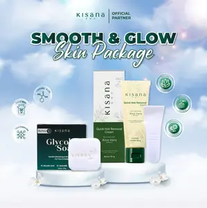 [Smooth & Glow Skin Package] KISANA Hair Removal Cream 30gr + Glycolic Soap - Kulit Cerah dan Mulus