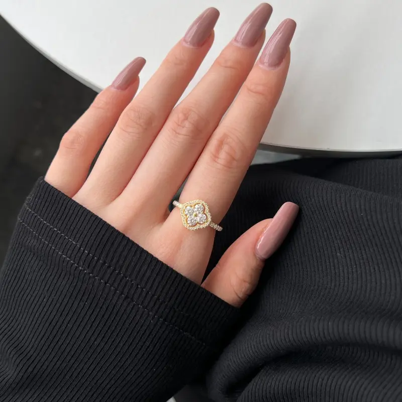 (SR043)S925 Sterling Silver Leaf Ring Stylish Design, Radiant Beauty, Perfect Gift for Women’s Daily Wear 6