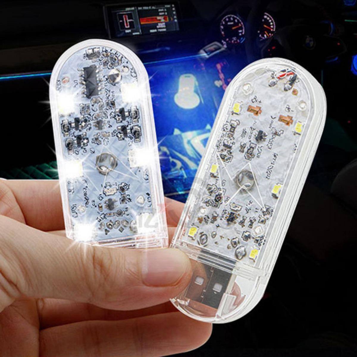 Lampu Plafon Mobil LED 7 Warna RGB Tempel Sentuh Interior Plapon Car Baterai Isi Ulang USB Mini Ringkas 6 Manik Lampu 5V 150mA 40 Menit Pengisian 2,5 Jam Pencahayaan