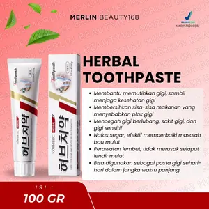 KORMESIC Herbal Toothpaste 100gr Pasta Gigi Pemutih Probiotik Memutihkan Gigi Kuning Penghilang Karang Gigi BPOM NA11251400085 Kandungan 3X Whitening Nafas Segar Bahan Berkualitas Tinggi Mulut Gusi Pembersihan Penyegar