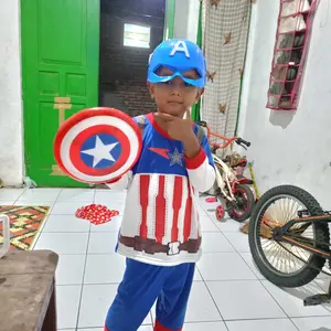 KOSTUM BAJU ANAK CAPTAIN AMERICA FREE TAMENG 3 IN 1 FREE TOPENG
