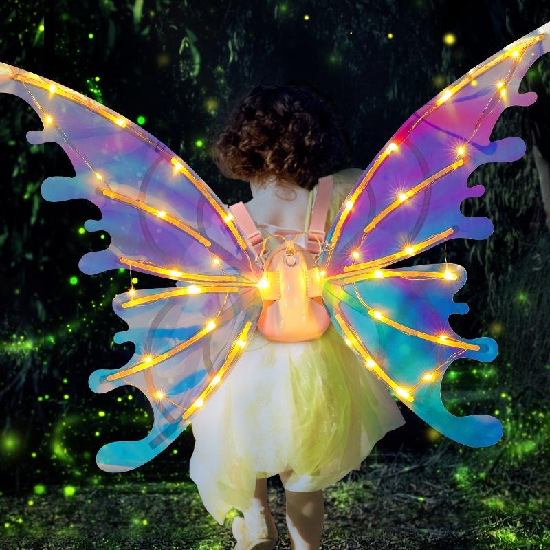 Product Introduction of 【24H+COD】Children's Electronic Butterfly LED Simulation Angel Wings Feather Fairy Wings Glowing Toy/Fairy Clothing/Angel Fairy Wings Angel Butterfly Wings Costume Fashion 7