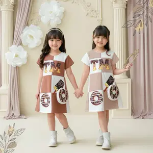 Two Mix - Baju Anak Perempuan Print Donut - Dress Anak Gratis Tas Donut Lucu 1-8 Tahun 4297 Cewek Lebaran Ramadhan 2026