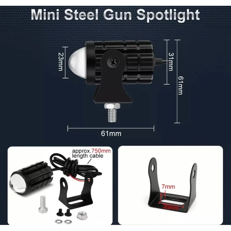 Lampu Tembak Laser Led Mini 2 Warna - Lampu Tembak Sorot Foglamp Mini D2 Laser Gun 2