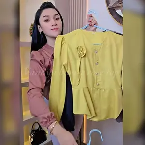 BS - LILY BLOUSE ROSE TOP SEMI CROPP ||