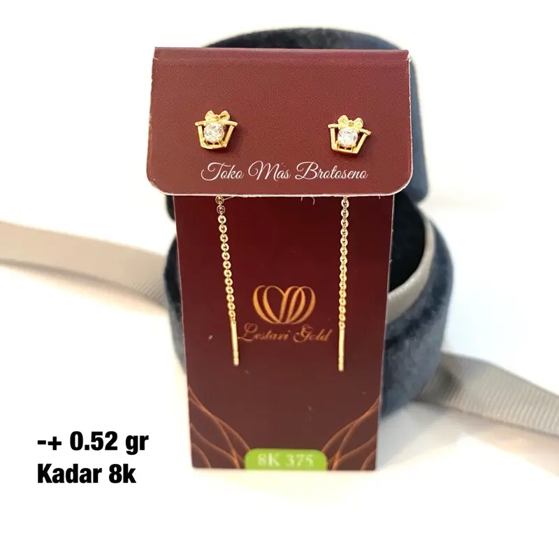 Giwang Nori panjang motif gift