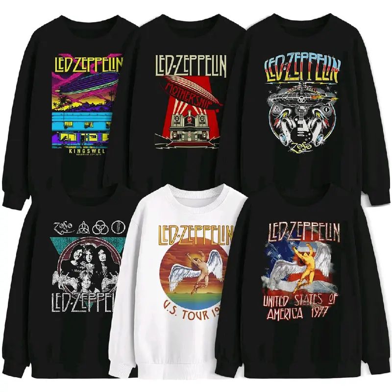 Sweater Crewneck Band LEDZEPELIN SERIES Crewneck Premium Pria Wanita Unisex Motif Sablon High Keren 0
