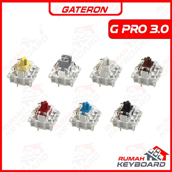 Gambar SWITCH - GATERON - G PRO 3.0 - 3 PIN - PCB MOUNT - LUBED - WHITE dari Rumah Keyboard Kota Administrasi Jakarta Barat Tokopedia