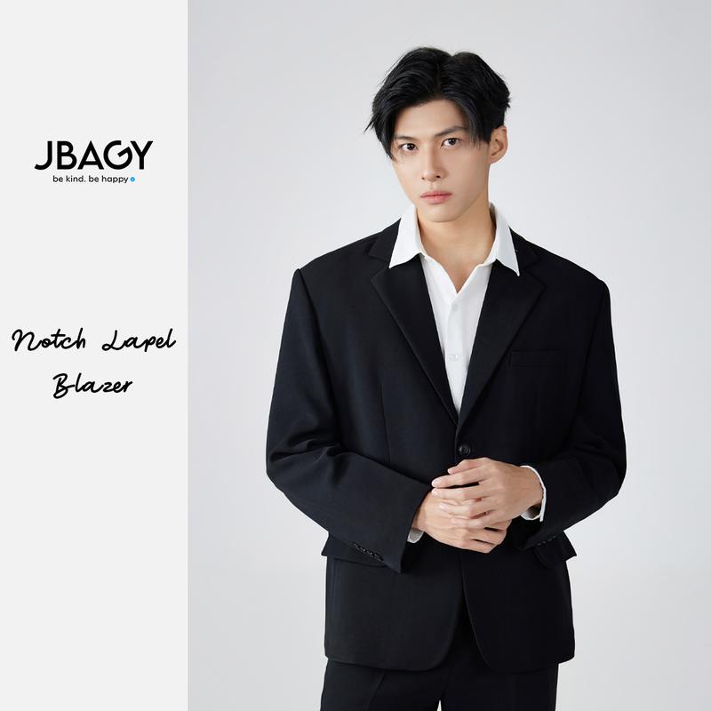 Áo Jacket blazer nam JBAGY chất liệu Vitex dày mịn có cầu vai màu Đen kem nâu ghi Menswear - JK007