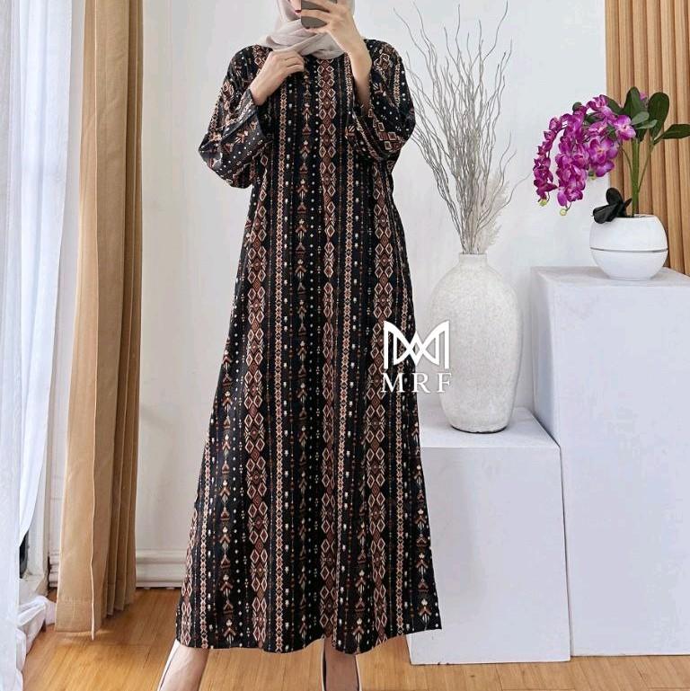 Daster Gamis Home Dress  Bumil Busui Rayon Viscose Longdress Muslim Nyaman Motif Panjang miranda 5