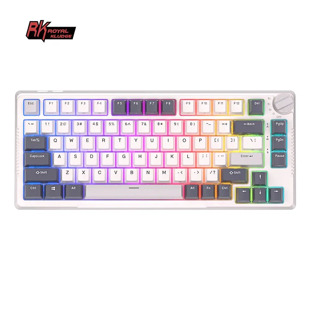 RK H81 RK ROYAL KLUDGE 81 Key Gasket Structure Tri-Mode RGB Wired Bluetooth 2.4g Wireless 80% Mechanical Keyboard