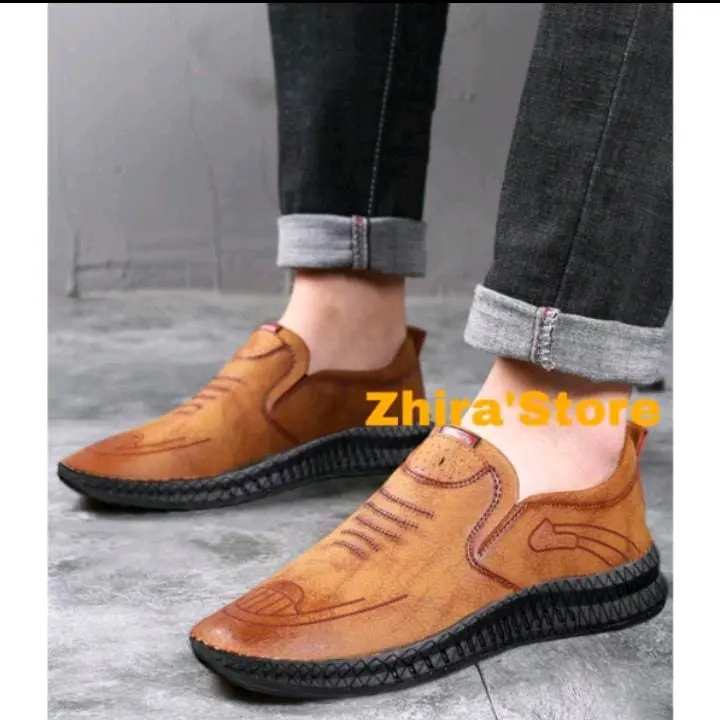 sepatu pantofel kulit pria slip on-sepatu pria formal