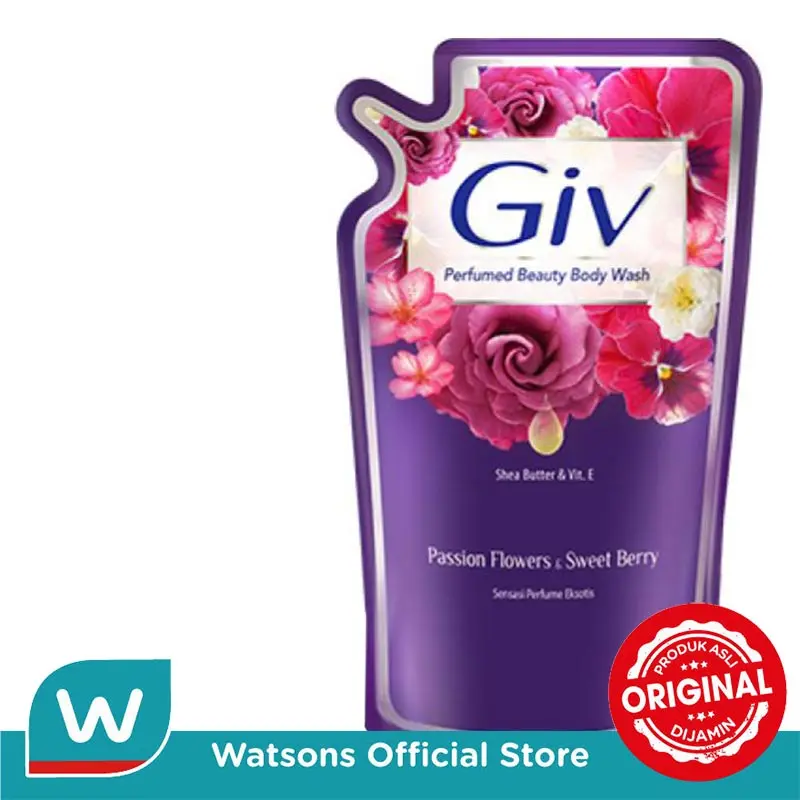 Giv Beauty Liquid Bodywash Ungu Passion Flowers & Sweet Berry Pouch 825 ml 2